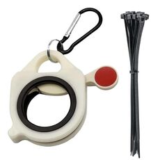 Organizzatore di cravatte con luce notturna, dispositivo di archiviazione portatile per utensili hardware, specifiche: organizzatore bianco + 10 cravatte nere