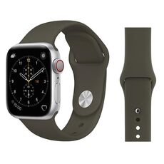 Per Apple Watch Series 3 e 2 e 1 cinturino da polso in silicone stile semplice moda 38 mm (verde militare)