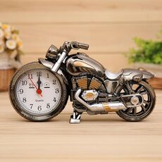 Sveglia del motociclo del fumetto Sveglia con puntatore in plastica per camera da letto, dimensioni: 23 * 13 * 6 cm (nero, oro)