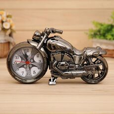 Sveglia del motociclo del fumetto Sveglia con puntatore in plastica per camera da letto, dimensioni: 23 * 13 * 6 cm (nero)