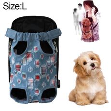 Zaino anteriore per cani con trasportino per animali domestici, taglia ： L