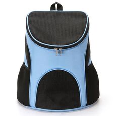 Zaino portatile pieghevole in nylon traspirante per animali domestici, dimensioni: 33 x 30 x 24 cm (blu)