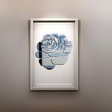Adesivi murali in acrilico a specchio con motivo floreale 3D Decorazioni creative per adesivi da parete per soggiorno, dimensioni: 22 * ​​22 cm (argento)