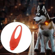 Ciondolo in silicone con collare di sicurezza per animali domestici con luce notturna a LED (rosso)
