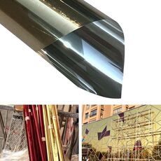 Pellicola adesiva per vetri UV riflettente unidirezionale con decorazione per vetri, larghezza: 60 cm, lunghezza: 1 m (oro)