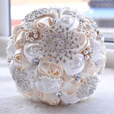 Wedding Holding Perla Diamante Fiori Bouquet da sposa Accessori Damigella d'onore Strass Decorazioni per matrimoni per feste, Diametro: 20 cm