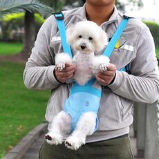 Zaino per animali domestici / Borsa stile pantaloni in morbida pelle / Zaino portatile per animali domestici per cani e altri animali domestici Medio, dimensioni: 28 * 20 cm (blu)