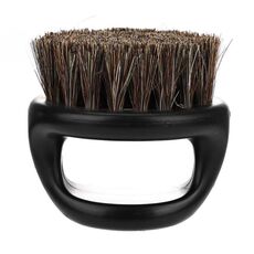 3 PCS Men Ring Design Portable Boar Brush Pennello da barba per pulizia taglio di capelli in ABS nero (nero)
