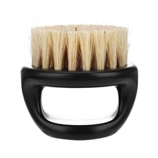 3 PCS Men Ring Design Portable Boar Brush Pennello da barba per pulizia taglio di capelli in ABS nero (bianco)