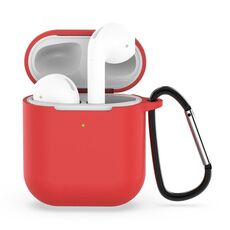 Custodia protettiva in silicone antiurto per auricolari wireless per Apple AirPods 1/2 (rosso)