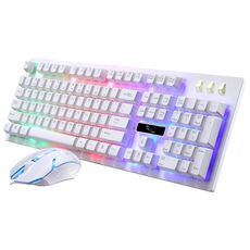 ZGB G20 1600 DPI Professional Wired Blowing Mechanical Feel Suspension Keyboard + Kit mouse ottico per laptop, PC (bianco)