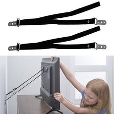 Cinturino di fissaggio per mobili LCTV a fascia fissa antiribaltamento da 2 pezzi Attrezzatura di sicurezza per bambini