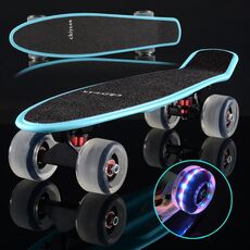 Shining Fish Plate Scooter Single Tilt Skateboard a quattro ruote con ruota flash da 72 mm (nero)