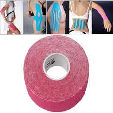 Benda terapeutica per la cura dei muscoli sportivi, nastro kinesiologico impermeabile, dimensioni: 5 m (lunghezza) x 5 cm (larghezza) (magenta)