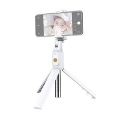 K07 Bluetooth 4.0 Telefono cellulare Bluetooth regolabile Selfie Stick Self-timer Pole Treppiede (bianco)