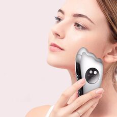 K-SKIN KD817 Antigraffio per il viso Dredge Meridian Piastra per raschiare la fatica lenitiva Massaggiatore elettrico Stress lenitivo Ricarica USB (bianco)