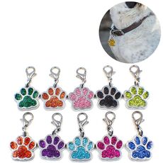 10 PCS Smalto Cat Dog Bear Paw Stampe Stampe Key Catena per gioielli