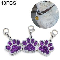 10 PCS Smalto Cat Dog Bear PAW Stampe Stampe Key Catena di gioielli Making (Dark Purple)