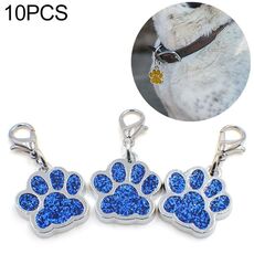 10 PCS Smalto Cat Dog Bear PAW Stampe Stampe Key Catena per gioielli Making (Blu scuro)