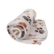 Morbida coperta per animali domestici Inverno cane gatto letto zerbino stampa piede caldo materasso per dormire cani di taglia media gatti forniture per animali in pile di corallo, taglia: S (bianco)