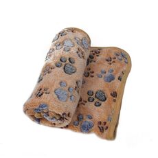 Coperta per animali domestici Morbida Coperta per cani invernali Tappetino per gatti Stampa del piede Materasso per dormire caldo Cani di taglia media Gatti Forniture per animali in pile di corallo, Taglia: XS (Caffè)