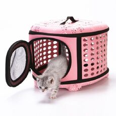 Borsa portatile pieghevole per animali domestici Tote EVA (rosa)