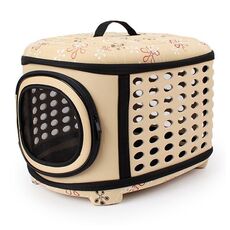 Borsa da trasporto per animali domestici pieghevole portatile EVA (beige)