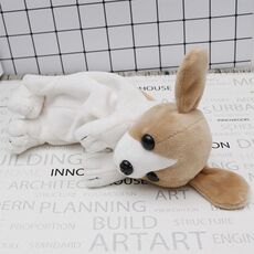 Astuccio per matite per cani in peluche di cartone animato kawaii Astuccio per penna per animali carino Scatola per materiale scolastico per bambini Cancelleria (Labrador bianco giallo)