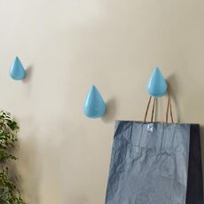 Creativo Gocce d'acqua Ganci da parete Decorazione della casa Resina Murale 3D Appendiabiti Ganci singoli Appendiabiti da parete, Dimensioni: Taglia piccola (Blu)