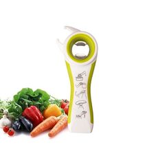 Utensile da cucina apribottiglie in plastica multifunzionale 5 in 1 (bianco e verde)
