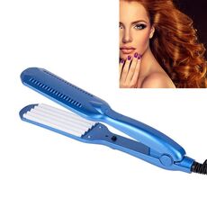 Ferro arricciacapelli ondulato in ceramica professionale da 2 pezzi 220V (blu)