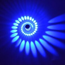 Lampada da parete rotonda a spirale creativa per interni moderni 3W per club, KTV, corridoio, corridoio, lampada da parete per decorazione di sfondo (luce blu)