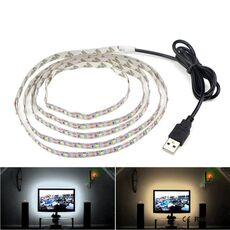 USB Power SMD 3528 Epoxy LED Strip Light Christmas Desk Decor Lamp for TV Background Lighting, Lunghezza: 5m (luce bianca)