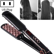 Ferro per capelli volumizzante in ceramica tormalina in ceramica multifunzionale per capelli lunghi e corti, spina standard: US (oro nero)