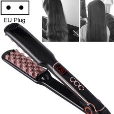 Ferro per capelli volumizzante in ceramica con tormalina in ceramica, ferro multifunzionale per capelli lunghi e corti, standard spina: UE (oro nero)