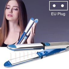 Ferro per bigodino per capelli in titanio 2 in 1 (blu)