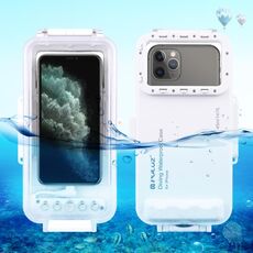 Custodia subacquea impermeabile PULUZ 45 m/147 piedi per foto e video, custodia subacquea per iPhone serie 14, serie iPhone 13, serie iPhone 12, serie iPhone 11, serie iPhone X, iPhone 8 e 7, iPhone 6s, iOS 13.0 o versioni successive iPhone (bianco))