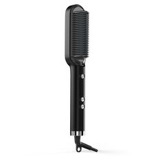 K-SKIN KD380 Piastra per capelli Elettrica Lisci Bigodino per capelli Spazzola per pettine PTC Riscaldamento Spazzola per capelli lisci in ceramica, spina UK (nera)