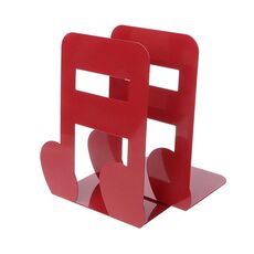 2 PCS Note musicali Fermalibri in metallo Supporto in ferro Supporto da scrivania per libri (Sedicesimo rosso)
