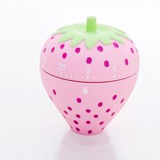 Creativo Cartoon Fruit Shape Multi-Function Rotary Timer Learning Work Efficiency Time Manager (Strawberry)