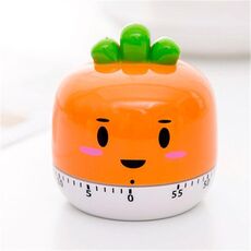 Creativo Cartoon Fruit Shape Multi-Function Rotary Timer Learning Work Efficiency Time Manager (Carota)