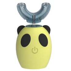 Strumento di bellezza a forma di U Dente a vibrazione ultrasonica Ricarica USB Spazzolino elettrico per bambini, Stile: 8-15 anni (giallo chiaro)