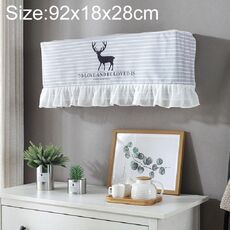 92x18x28cm Copertura antipolvere per aria condizionata fresca letteraria in pizzo chiffon camera da letto (Stripe Elk)