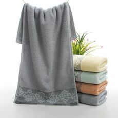 Asciugamano assorbente Asciugamano per il viso Asciugamano da bagno in panno morbido spesso, dimensioni: 35x75 cm (grigio)