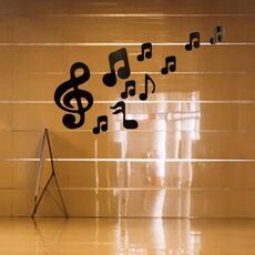 3d note musicali acrilici specchi da parete adesivo domestico decorazione domestica soggiorno decorazione della parete arte fai da te adesivi murali (nero)