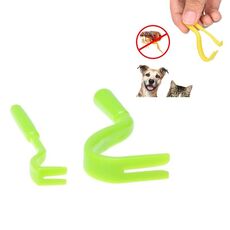 2 Pz Pet Catcher Plea Clipper Animale Deworking Tirare Hard Tick Estrattore di Tick Cats and Dogs Pidocchi Scavenging Gancio di pulci (verde)