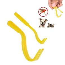 2 Pz Pet Catcher Flea Clipper Animale Deworking Tirare Hard Hard Tick Estrattore Cats and Dogs Pidocchi Scavenging Gancio di pulci (Giallo)
