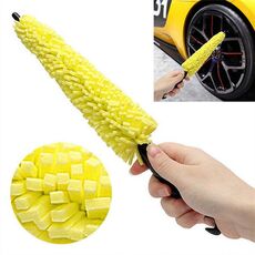 Accessori per auto universali Accessori per auto Cerchi per pneumatici Spazzola per lavaggio ruote Manico in plastica Spazzola per pulizia ruote per veicoli Spugna per lavaggio