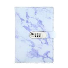 A5 Marble Texture Retro Password Lock Notebook Multifunzionale Notebook Manuale per Studenti Notepad (Viola)