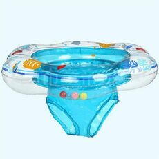 Intime PVC infantile spesso doppio anello di nuoto ascellare anello di seduta (blu)